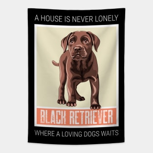House is never lonely where a loving dog waits dark theme Tapestry