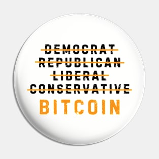 Democrat Republican Conservative Liberal Bitcoin Pin