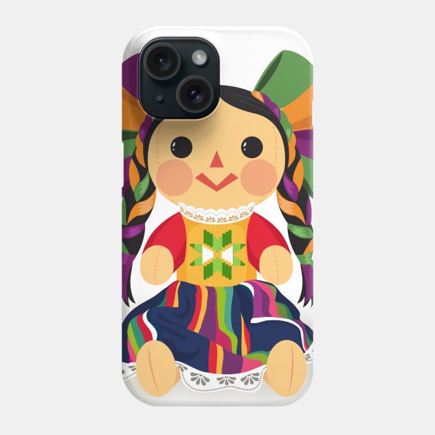 Mexican Doll, María. Mexican Otomi Doll. Traditional Mexican Rag Doll Phone Case by Akbaly