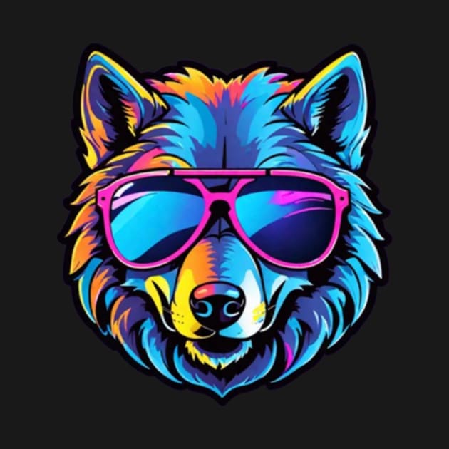Cool Neon Wolf (Small Version) by VRMonkeyz