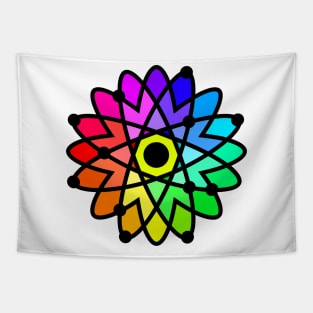 Rainbow Flowers Atom - Sunflowers Tapestry