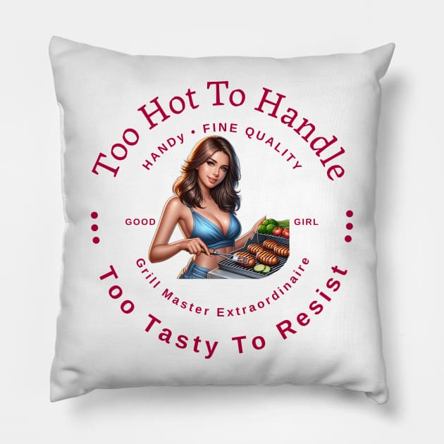 Funny Barbecue Kitchen Grill Master Pillow by Bootylicious