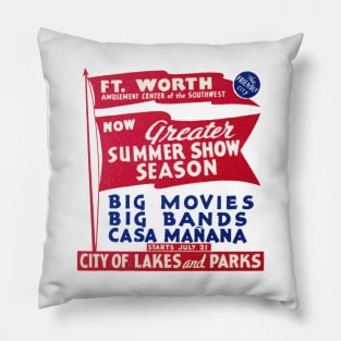 1930s Fort Worth Texas Pillow