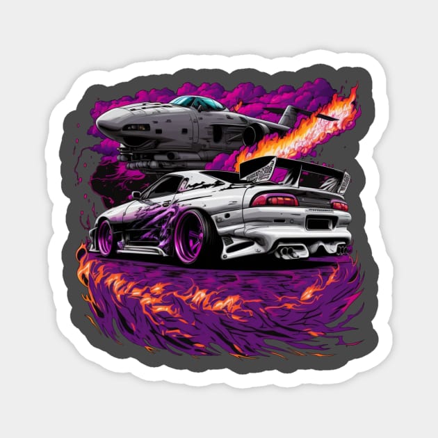 Supra car merch with cool doddle Magnet by Bezoic teeshop