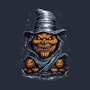 Halloween menacing jack o lantern with a sinister grin T-Shirt