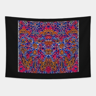 Carmine Aesthetic - Abstract Multicolored Watercolor Pattern Tapestry