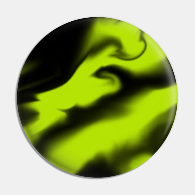 Abstract 3 - Black and Lime Green Pin by LAEC