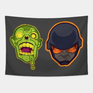 Zambie and Helmet Head Tapestry