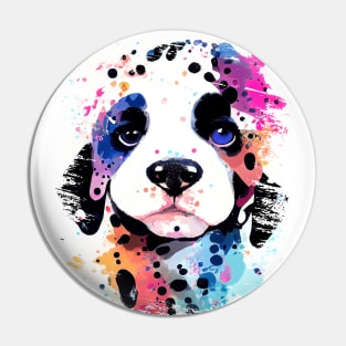 Dalmatian Dog Wild Nature Animal Colors Art Painting Pin