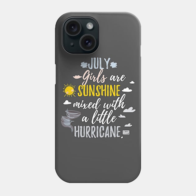 JULY Girls Sunshine and Hurricane Birth Month Phone Case by porcodiseno