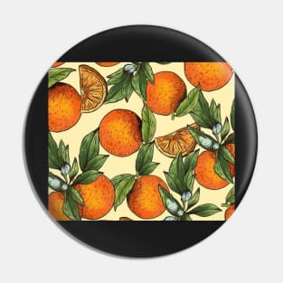 Vintage Orange Yellow Green Oranges Throw Pillow Shirt Home Goods Phone Case Pin