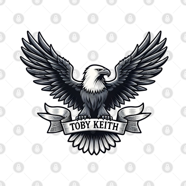 An eagle holds a sign that says Toby Keith by StyleTops