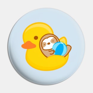 Cute Yellow Rubber Duckie Float Sloth Pin