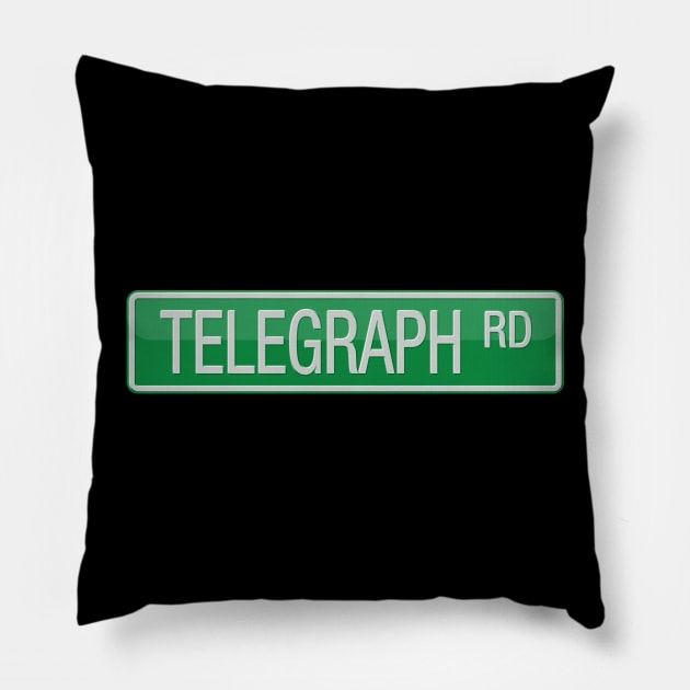 Telegraph Road Street Sign T-shirt Pillow by reapolo