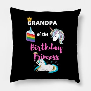 Grandpa of the Birthday Princess Pillow