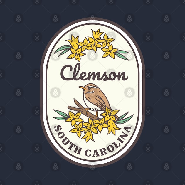 Clemson South Carolina Wren SC Tourist Souvenir by carolinafound