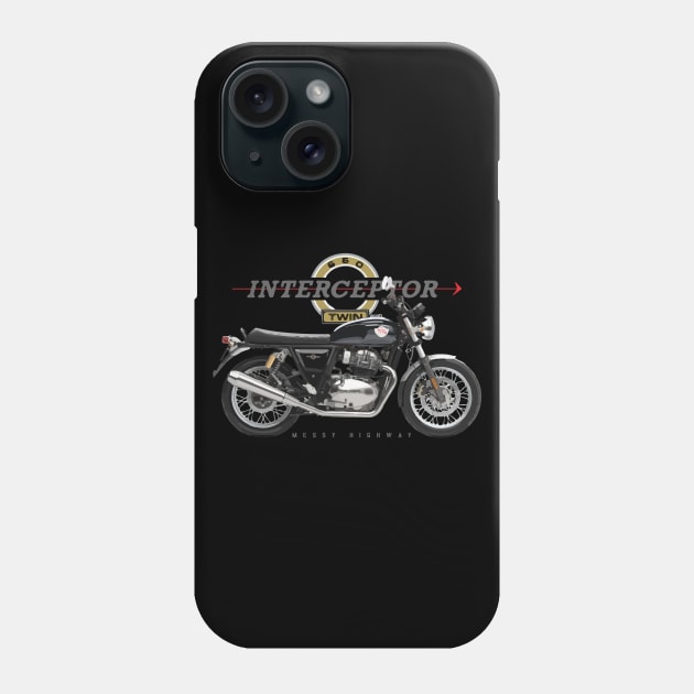 Royal Enfield Interceptor 650 19 black, sl Phone Case by MessyHighway