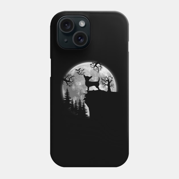 Chihuahua And Halloween Moon Phone Case by Jenna Lyannion