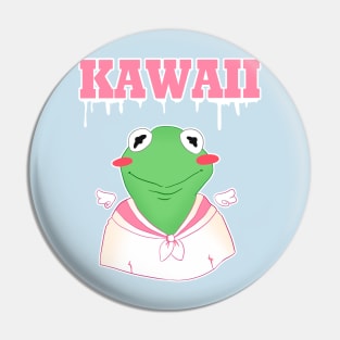 Kawaii kermit the frog by mamitheartist Pin