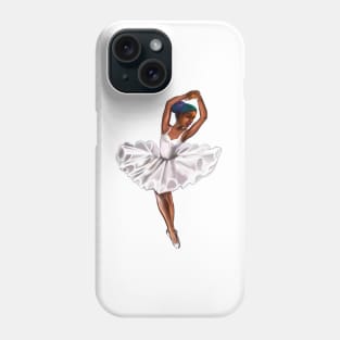 African America ballerina with ombre braids - brown skin ballerina Phone Case