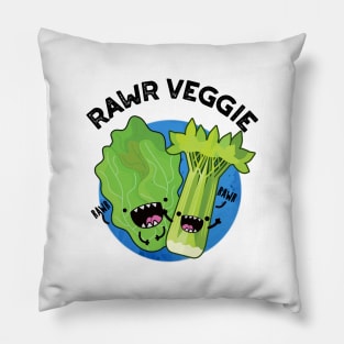 Rawr Veggie Cute Food Pun Pillow