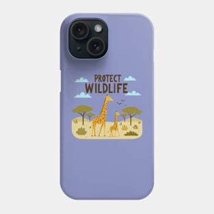 Giraffe with her baby Protect Wildlife Phone Case