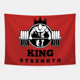 King Strength Logo Tapestry