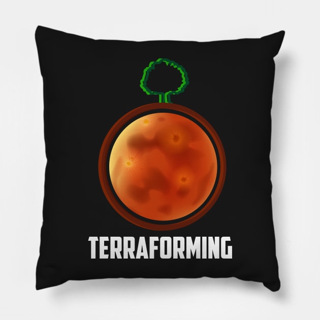 Terraforming Mars - Single Tree Terraformed - Board Game - Tabletop Gaming Pillow by MeepleDesign