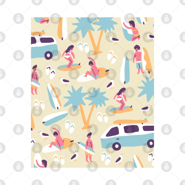 Surfer Pattern by CreativeTees23
