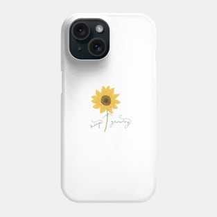 "Keep Growing" Sunflower Illustration Phone Case