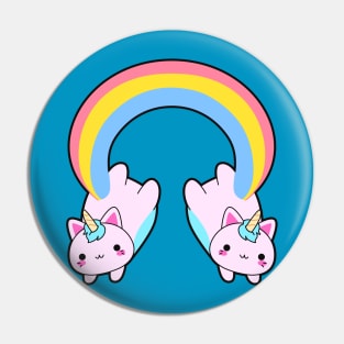 Double proud rainbow cattycorn Pin