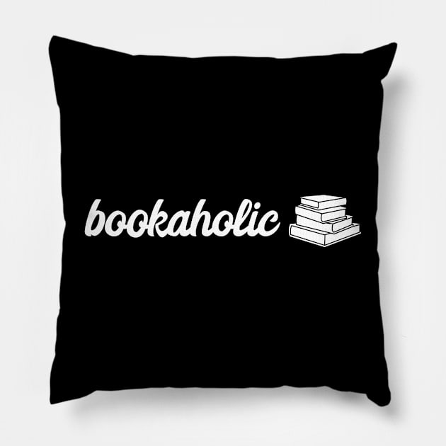 Bookaholic Book Lovers Gifts Bookworm Bibliophile Pillow by MGO Design