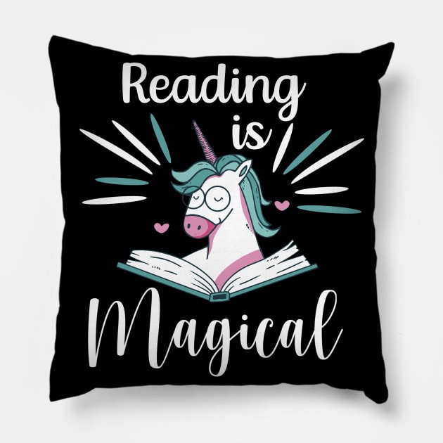 Reading Is Magical Pillow by Dogefellas