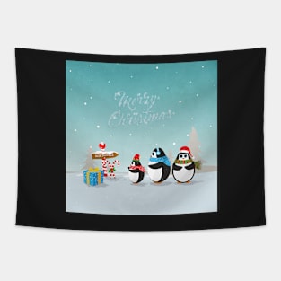 Christmas Penguins Tapestry