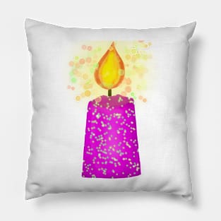 bright pink candle Pillow