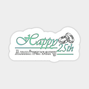 Happy 25th Anniversary-ORIGINAL DESIGN-Anniversary Gifts-Anniversary t-shirt Magnet