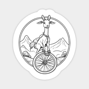 Goat on a unicycle Magnet