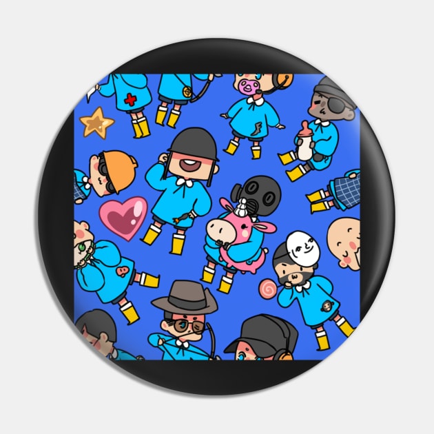 TF2 kiddies BLU Pin by Velvetcat09