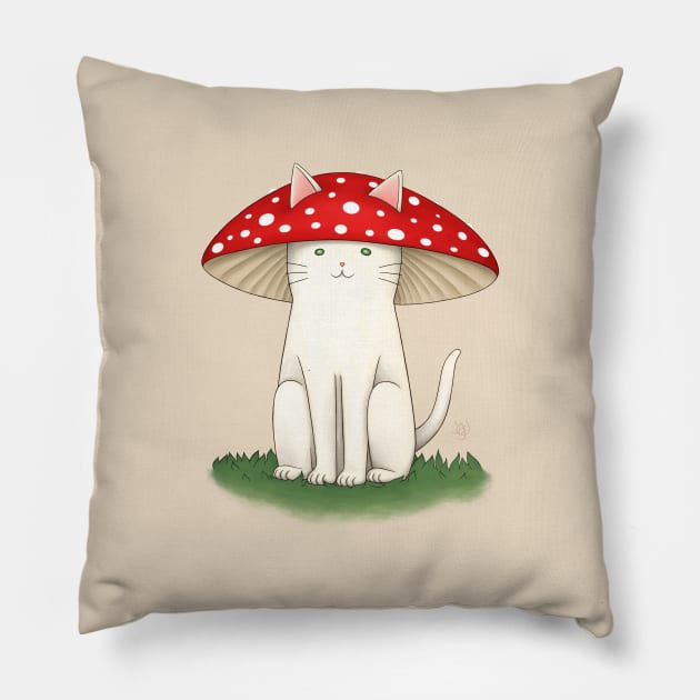 Mushroom-Cat Pillow by BastetLand