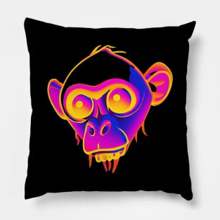 Halloween Monkey Graffity Pink Face Spooky Pillow