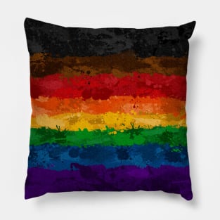 Abstract Paint Splatter Inclusive Rainbow Pride Flag Pattern Pillow