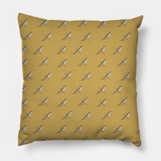 Wire tailed swallow illustration pattern yellow Pillow