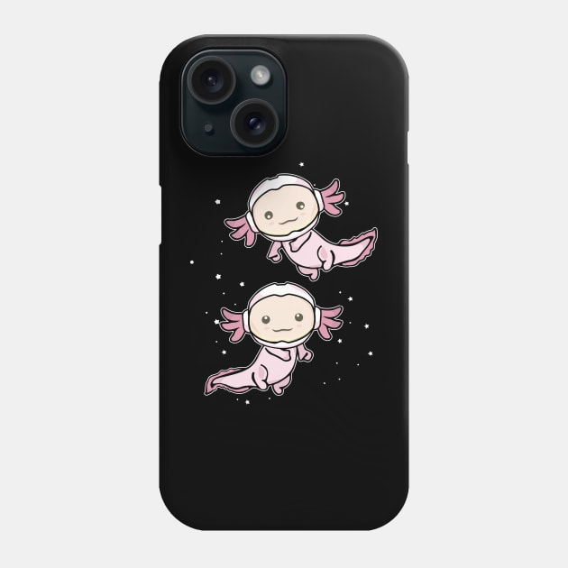 Axolotl Lover Kids Astronaut Space Gift Axolotl Phone Case by PomegranatePower
