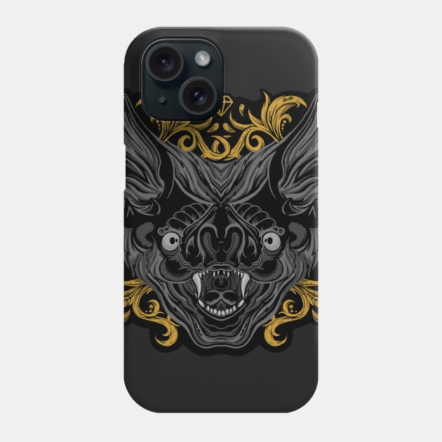 Ornamental Bat Head Phone Case by JCoulterArtist