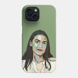 Alexandria Ocasio-Cortez Colorful Portrait Phone Case