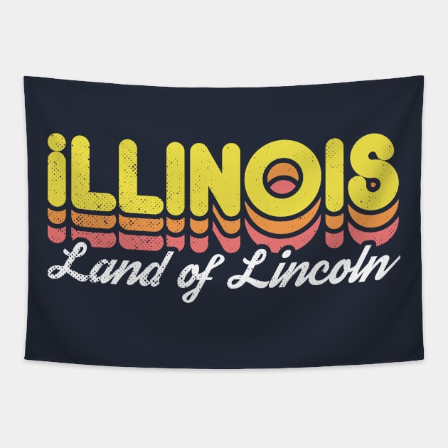 Retro Illinois Land of Lincoln Tapestry by rojakdesigns