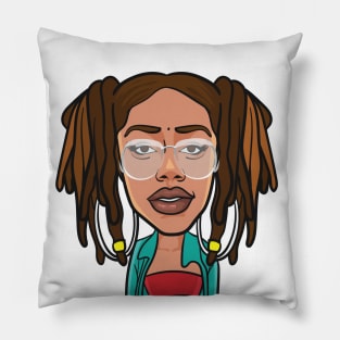 Sexy Crazy Cool Black Woman with Dreadlocks Pillow