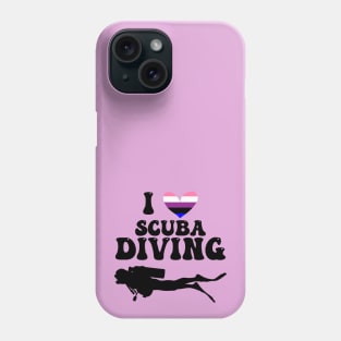 I Heart Scuba Diving (Genderfluid Flag) Phone Case