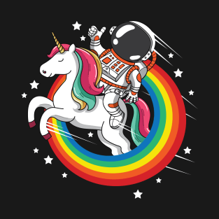 Astronaut Unicorn Space Galaxy Magical Rainbow T-Shirt