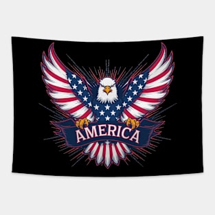 Patriotic - Soaring High: The American Eagle of Freedom! Tapestry